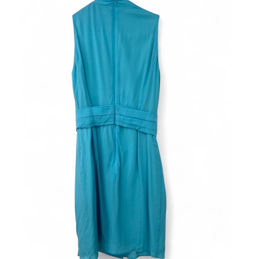 O'2nd X BARNEYS NY silk sleeveless v- neck dress mini wrap style short teal 0 XS - Picture 4 of 4